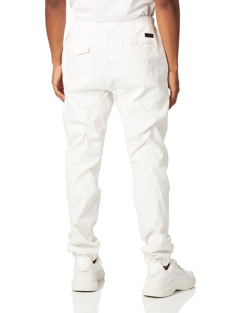 WT02 Men's Twill Jogger Pants, White, Large - Image 3